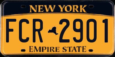 NY license plate FCR2901
