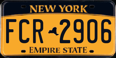 NY license plate FCR2906