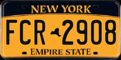 NY license plate FCR2908