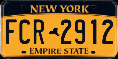NY license plate FCR2912