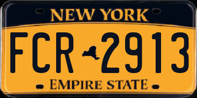 NY license plate FCR2913