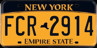 NY license plate FCR2914