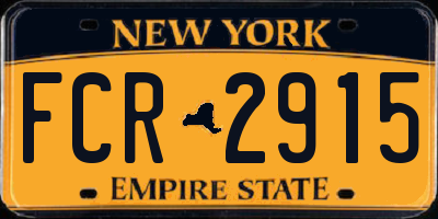 NY license plate FCR2915
