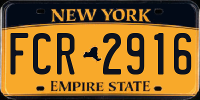 NY license plate FCR2916
