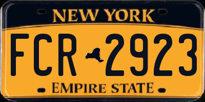 NY license plate FCR2923