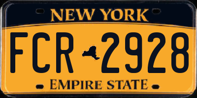 NY license plate FCR2928