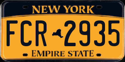NY license plate FCR2935