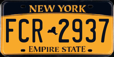 NY license plate FCR2937