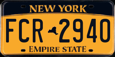 NY license plate FCR2940