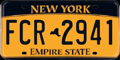 NY license plate FCR2941