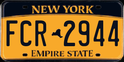 NY license plate FCR2944