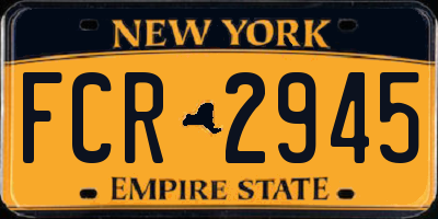NY license plate FCR2945