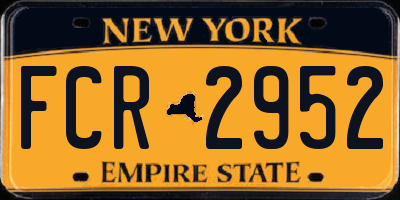 NY license plate FCR2952