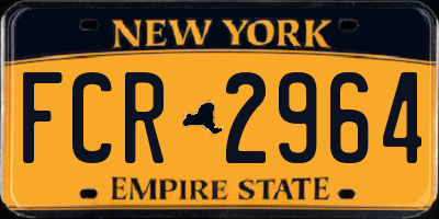 NY license plate FCR2964