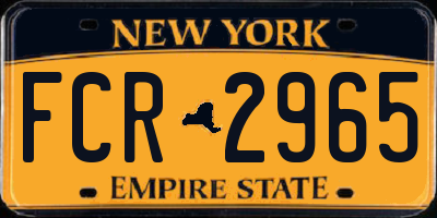 NY license plate FCR2965