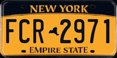 NY license plate FCR2971