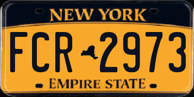 NY license plate FCR2973