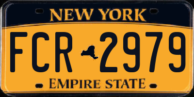 NY license plate FCR2979