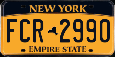 NY license plate FCR2990