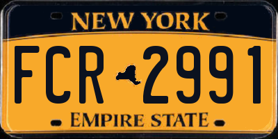 NY license plate FCR2991
