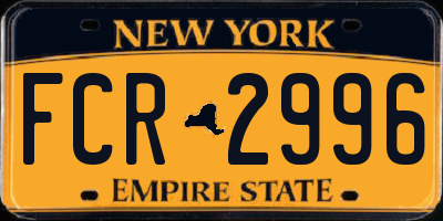 NY license plate FCR2996