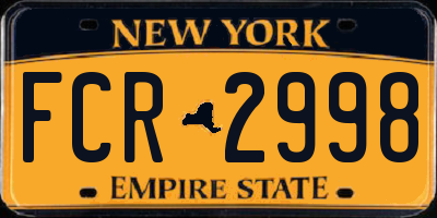 NY license plate FCR2998