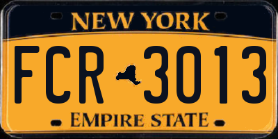 NY license plate FCR3013