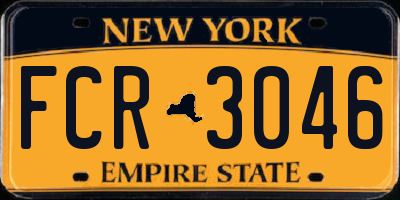 NY license plate FCR3046