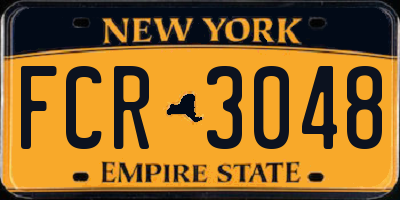 NY license plate FCR3048