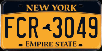 NY license plate FCR3049