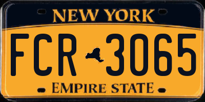 NY license plate FCR3065
