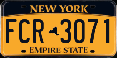 NY license plate FCR3071