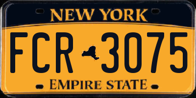 NY license plate FCR3075