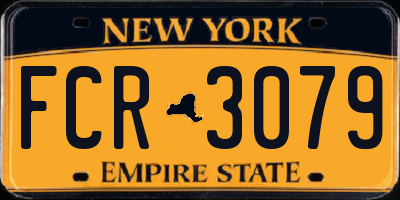 NY license plate FCR3079