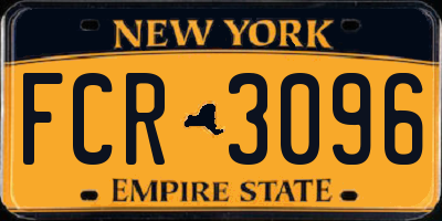 NY license plate FCR3096