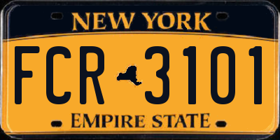 NY license plate FCR3101