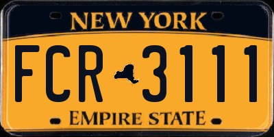 NY license plate FCR3111