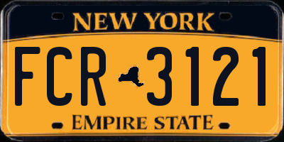 NY license plate FCR3121
