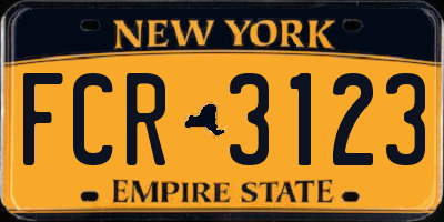 NY license plate FCR3123