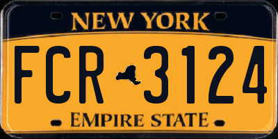 NY license plate FCR3124
