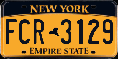 NY license plate FCR3129