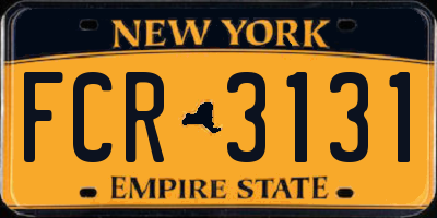 NY license plate FCR3131