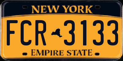 NY license plate FCR3133