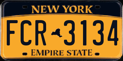 NY license plate FCR3134