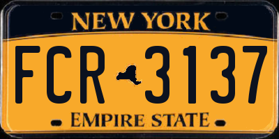 NY license plate FCR3137