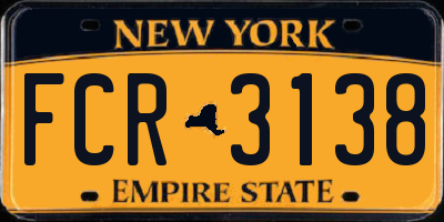 NY license plate FCR3138