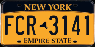 NY license plate FCR3141