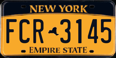 NY license plate FCR3145