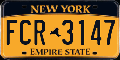 NY license plate FCR3147