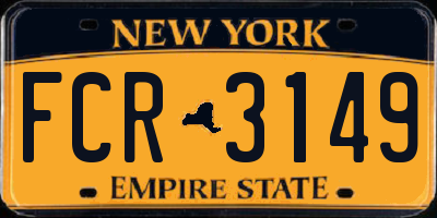 NY license plate FCR3149